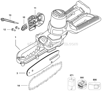 Page A Diagram and Parts List for NLP1800  Black and Decker Chainsaw